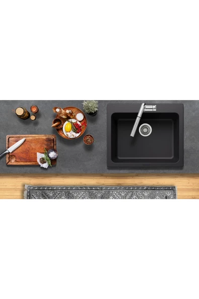 EVIER Granit Evye Maya Series Black (Siyah)