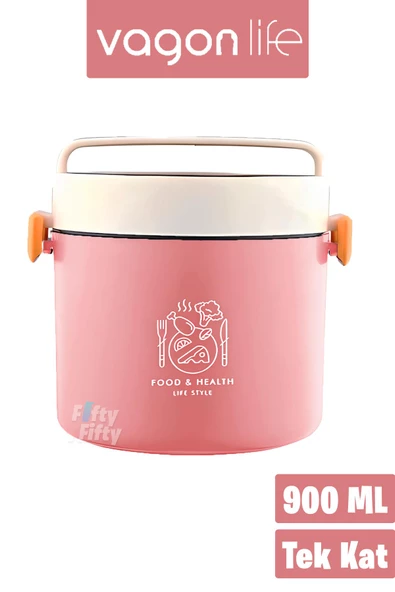 Vagonlife Tek Kat Yuvarlak Bento Lunch Box Ofis-Okul İçin Yeni Nesil Sefer Tası -FFLBOX5431KAT - 10