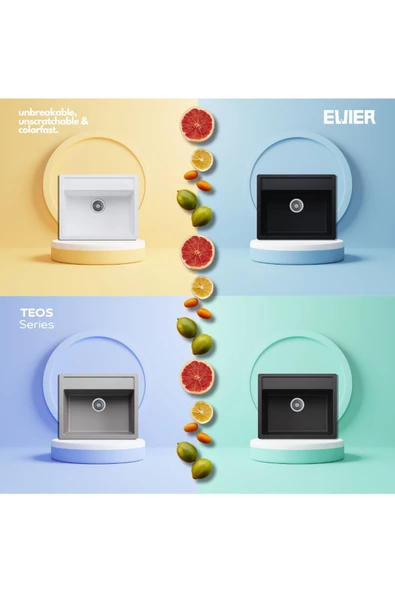 EVIER Granit Evye Teos Series Antrasite (Antrasit) - 2