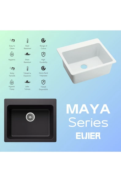 EVIER Granit Evye Maya Series Grey (Gri) - 3