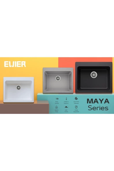 Evıer Granit Evye Maya Series Antrasite (Antrasit) - 2