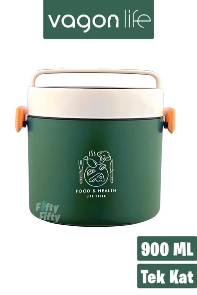 Vagonlife Tek Kat Yuvarlak Bento Lunch Box Ofis-Okul İçin Yeni Nesil Sefer Tası -FFLBOX5431KAT - 6
