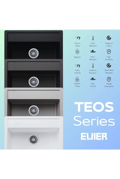EVIER Granit Evye Teos Series Antrasite (Antrasit) - 3