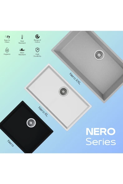 EVIER Granit Evye Nero Xl Grey (Gri) - 2