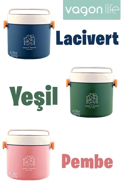Vagonlife Tek Kat Yuvarlak Bento Lunch Box Ofis-Okul İçin Yeni Nesil Sefer Tası -FFLBOX5431KAT - 5