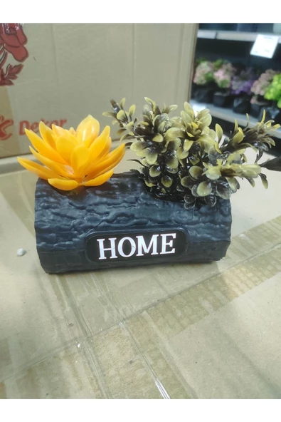 Home Yazılı Plastik Çiçek Ve Kütük Kapı Veya Masa Süsü - 3