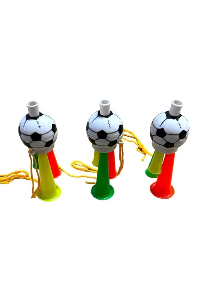 3 Adet Maç Kornası -  Sesli Üflemeli İpli Mini Maç Kornası - Maç Borazanı - Vuvuzela - Tribün Düdüğü - 3