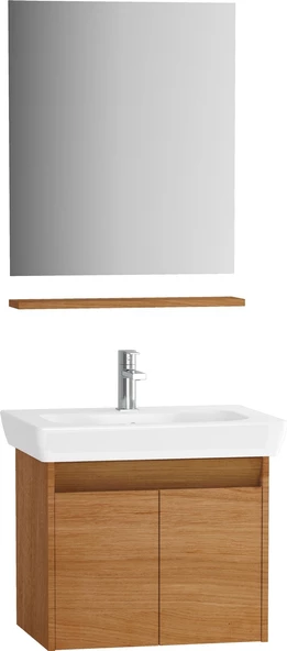 VitrA Step 58904 Demonte Banyo Dolabı Seti Düz Aynalı Kapaklı 65 cm