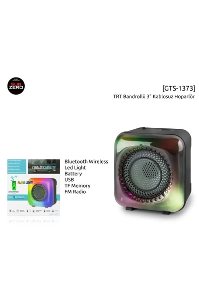 Rgb Işıklı 3’’ Bluetooth Hoparlör Gts-1373