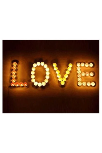 Dekoratif Mini Tea Light Yuvarlak 50li Romantik Mum Pembe - 7