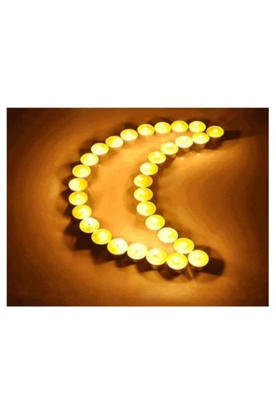 Dekoratif Mini Tea Light Yuvarlak 50li Romantik Mum Pembe - 6