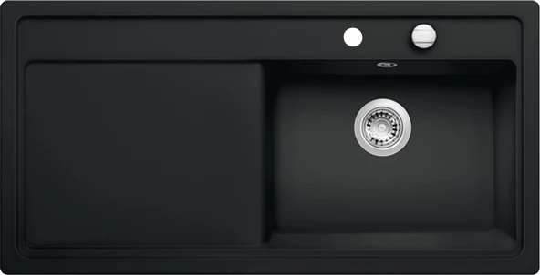 424167-Nuevo Crea Xl 6 S Sağ Damlalıklı Siyah Seramik Eviye