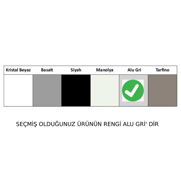 444166-Nuevo Crea Xl 6 S Sol Damlalıklı Alu Gri Seramik Eviye - 2