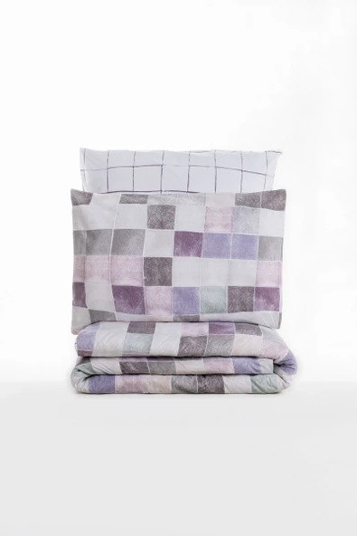 Cotton Box Minimal Çift Kişilik Lastikli Çarşaflı Nevresim Takımı Maro Gül Kurusu - Resim 3