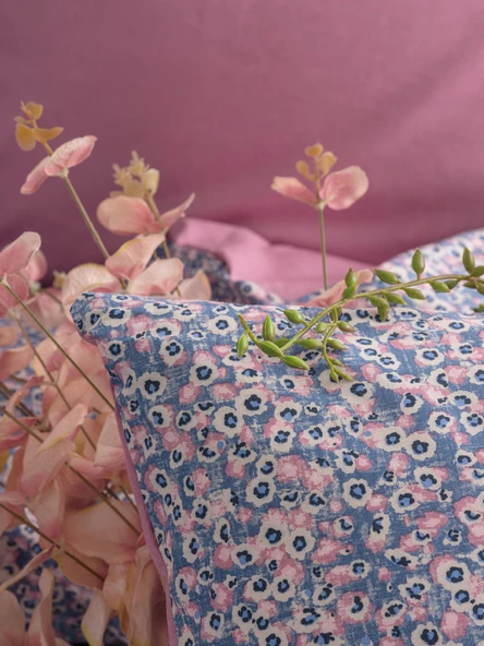 Cotton Box Petite Çift Kişilik Lastikli Çarşaflı Nevresim Takımı Penny Gül Kurusu - Resim 2