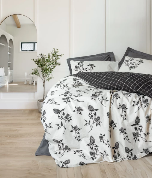 Cotton Box Balance Ranforce Tek Kişilik Nevresim Takımı Ohia Antrasit