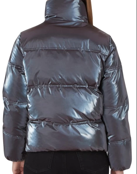 Calvin Klein Iridescent Stand Collar Kadın Puffer Mont - 3