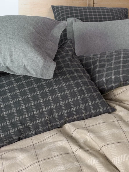 Cotton Box Warm Flanel Çift Kişilik Nevresim Takımı Siiras Gri - 2