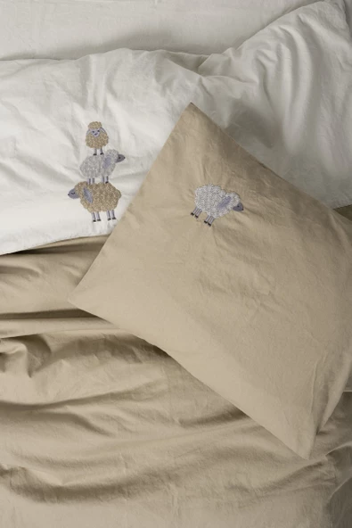 Cotton Box Cuddly Nakışlı Bebek Nevresim Takımı Lamp Bej - 2