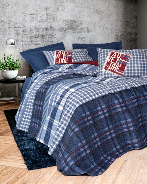 Cotton Box Masculine Çift Kişilik Complete Set Roger Lacivert ürün görseli 1