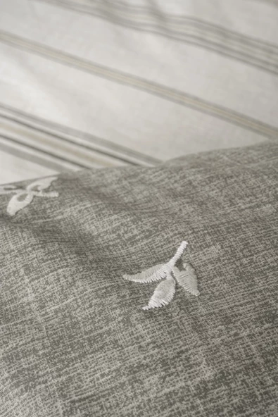 Cotton Box Klein Nakışlı Ranforce Çift Kişilik Nevresim Takımı Moke Kahve - Resim 3