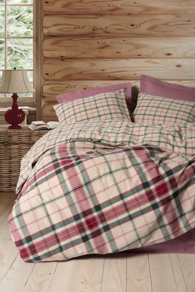 Cotton Box Warm Flanel Tek Kişilik Nevresim Takımı Jamil Bordo