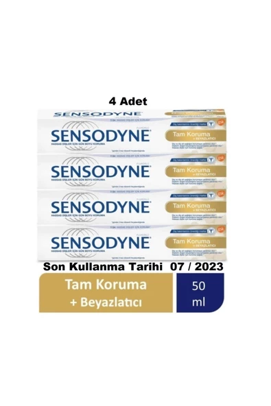 SENSODYNE SENSODYNE Tam Koruma Ve Beyazlatıcı Hassas Dişler Için 50ml - 4 Adet