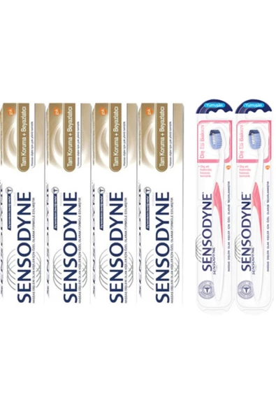 SENSODYNE SENSODYNE Tam Koruma+beyazlatıcı 75 Ml Diş Macunu X 4 Adet + Soft Diş Fırçası X 2 Adet