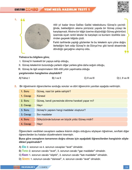 Süper Combo Fen Bilimleri 5. Sınıf Soru Kitabı - 5