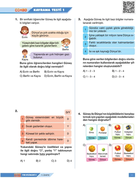 Süper Combo Fen Bilimleri 5. Sınıf Soru Kitabı - 4
