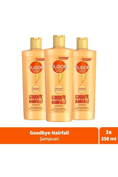 ELİDOR ELİDOR Collagen Blends Sülfatsız Saç Bakım Şampuanı Goodbye Hairfall 350 ml X3