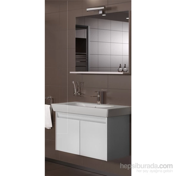 VitrA Step 85cm Beyaz Renk Set Banyo Dolabı