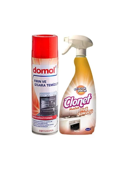 DOMOL DOMOL Fırın Ve Izgara Temizleyici Köpük 500 ml Diversey Clonet Mutfak Yağ Sökücü 750 ml