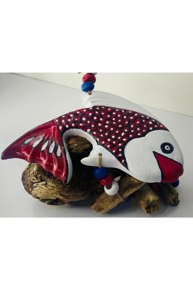 Daytona Kütükte Balık Dekoratif Duvara Asılabilir-balkon-oda Süsleme Dekoru (kırmızı) - 4