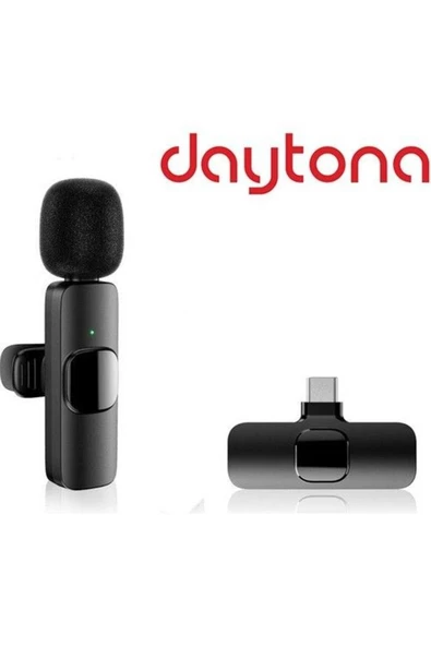 Daytona K9t / Type-c Telefon Için Yaka Mikrofonu Kablosuz (GİRİŞ:USB TİP-C ALICI=>ÇIKIŞ:1*MİKROFON)