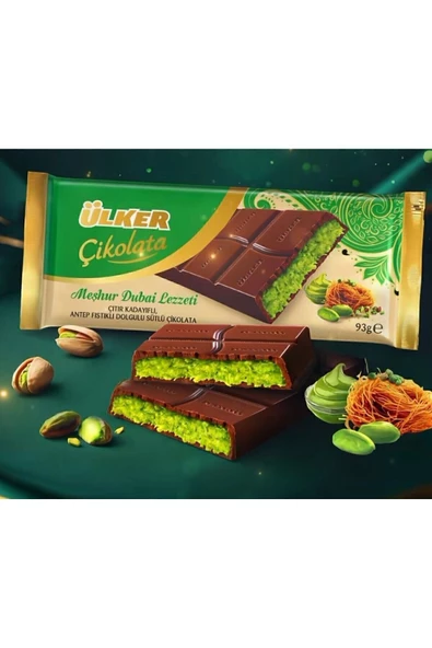 ÜLKER ÜLKER Ülker Meşhur Dubai Lezzeti Dubai Çikolatası 93 gr x 3 Adet - 3