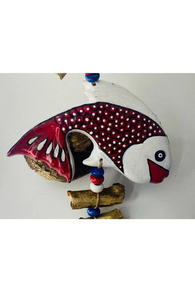 Daytona Kütükte Balık Dekoratif Duvara Asılabilir-balkon-oda Süsleme Dekoru (kırmızı) - 3
