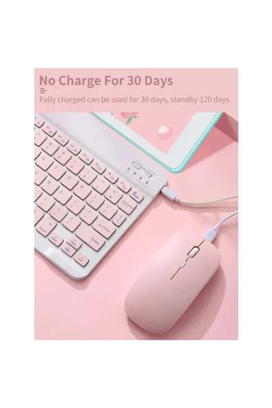 Daytona Mk-4 Kablosuz Ergonomik Apple Manyetik Tablet Kılıf Uyumlu Klavye Mouse Kiti(TürkçeQ Klavye) - 3