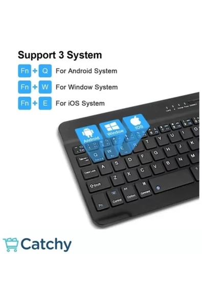 Daytona Mk-4 Kablosuz Ergonomik Apple Manyetik Tablet Kılıf Uyumlu Klavye Mouse Kiti(TürkçeQ Klavye) - 3
