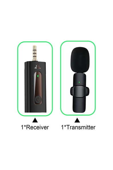 Daytona K35 Kablosuz Wireless Jaklı Tak Çalıştır Android Telefon Araç Uyumlu Çiftli Yaka Mikrofonu - 3