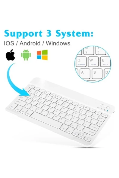 Daytona Mk-4 Kablosuz Ergonomik Apple Manyetik Tablet Kılıf Uyumlu Klavye Mouse Kiti(TürkçeQ Klavye) - 3