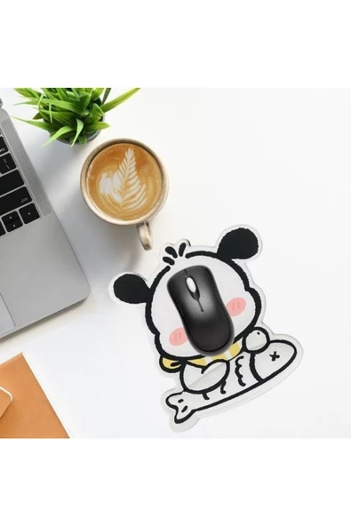 Daytona Desenli Ergonomik Desenli Mouse Pad Ve Bilek Desteği Set - Beyaz-balık - 2