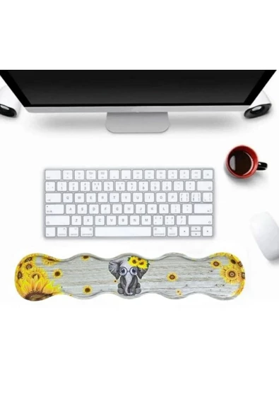 Daytona Desenli Ergonomik Desenli Mouse Pad Ve Bilek Desteği Set - Gri-fil - 3
