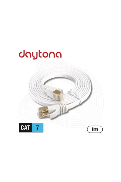 Daytona Cat7 Gigabit Flat Ethernet Rj45 Modem 10gbps 600mhz Internet Kablosu (1 METRE) A4256