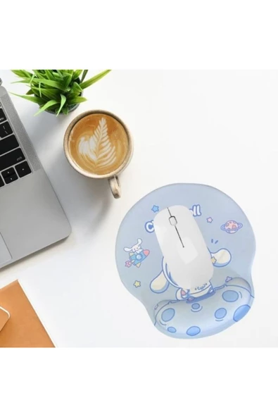 Daytona Desenli Ergonomik Desenli Mouse Pad Ve Bilek Desteği Set - Mavi-cinnamaroll - 2