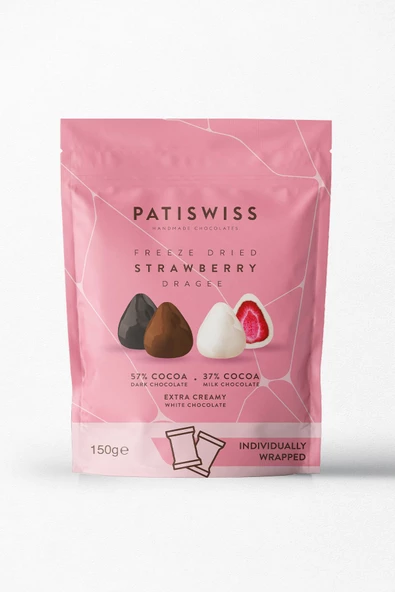 PATİSWİSS PATİSWİSS Karışık Çikolatalı Çilek Draje 150 G