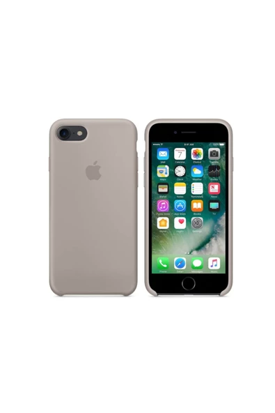 Daytona Apple 7/8 Uyumlu Silikon Ultra Slim Mikrofiber Astarlı Telefon Kılıfı-pebble/koyu Gri - 3