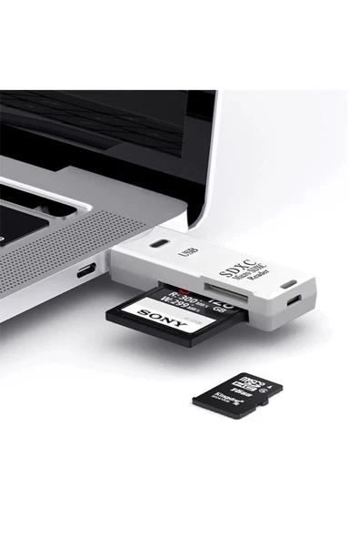 Daytona No143 Usb To Sd/micro Sd Kart Okuyucu Çevirici Adaptör Beyaz No143 (2 ADET) - 3