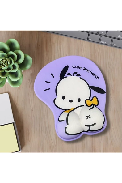 Daytona Desenli Ergonomik Desenli Mouse Pad Mor - Köpek Desenli - 3