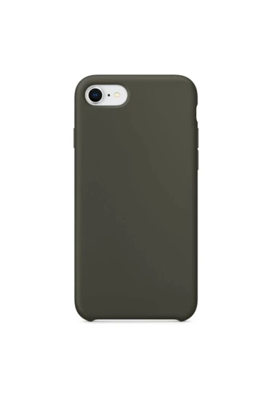 Daytona Apple 7/8 Uyumlu Silikon Ultra Slim Mikrofiber Astarlı Telefon Kılıfı-dark Olive/koyu Yeşil